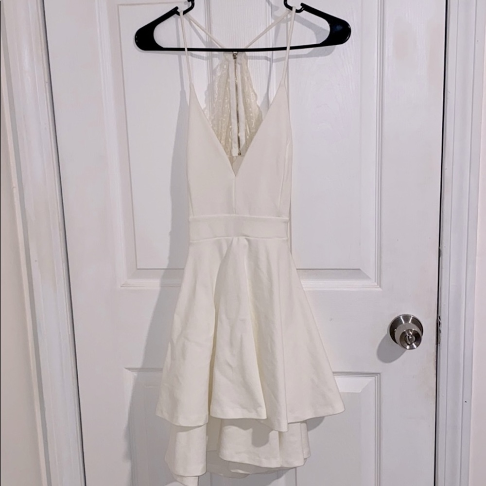 White open back dress